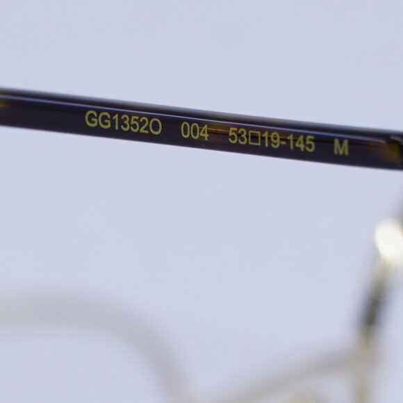Gucci GG1352O 004 Eyeglasses Gold/Dark Havana 53mm Rectangle Frame - Picture 8 of 10